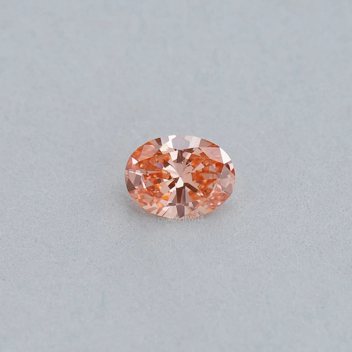 Pink Vivid Oval Cut Lab Grown Diamond With 0.82 Carat 