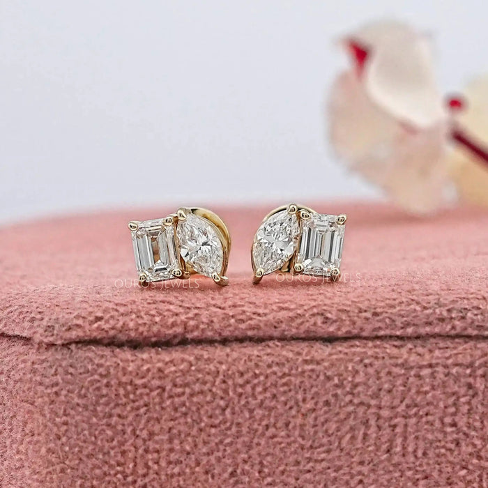 Dual Lab Diamond Stud Earrings