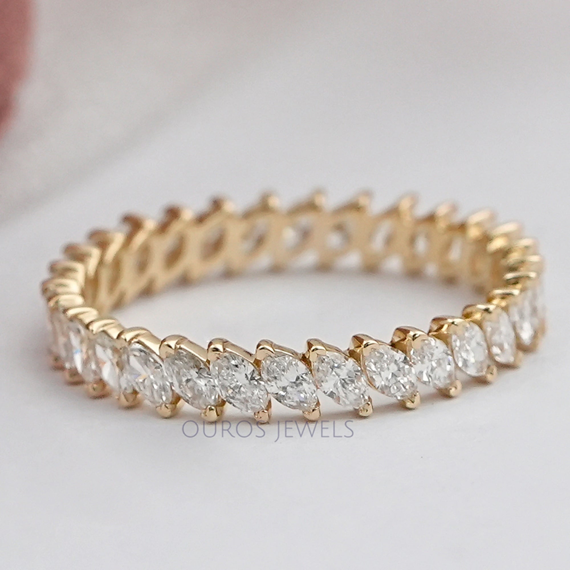 Marquise Cut Lab Grown Diamond Eternity Wedding Band Rings