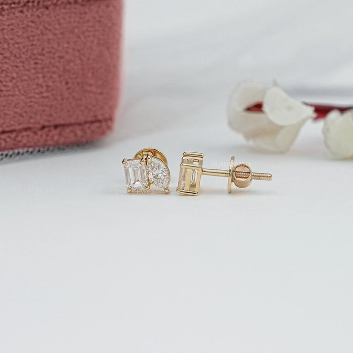 Dual Lab Diamond Stud Earrings