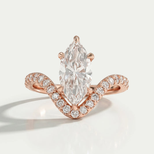 Marquise Diamond Wave Sculpt Ring Ring