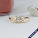 Marquise Lab Diamond Solitaire Curved Ring Ring