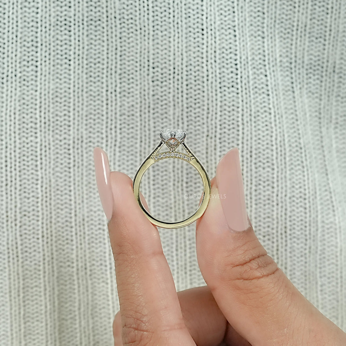 Marquise Lab Diamond Engraving Ring Ring