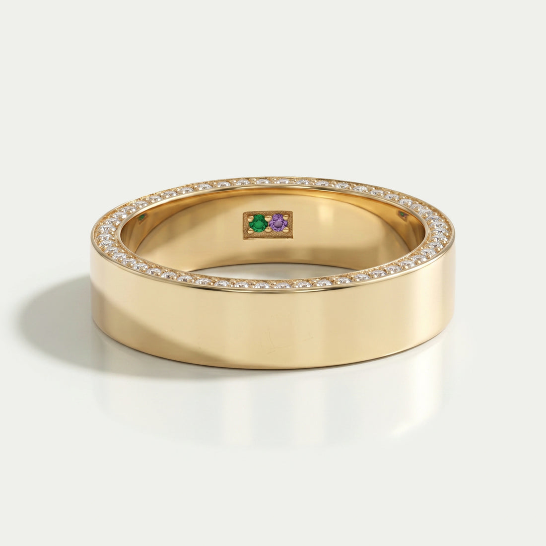 Men's Matte Finish Round Diamond Eternity Band Rings