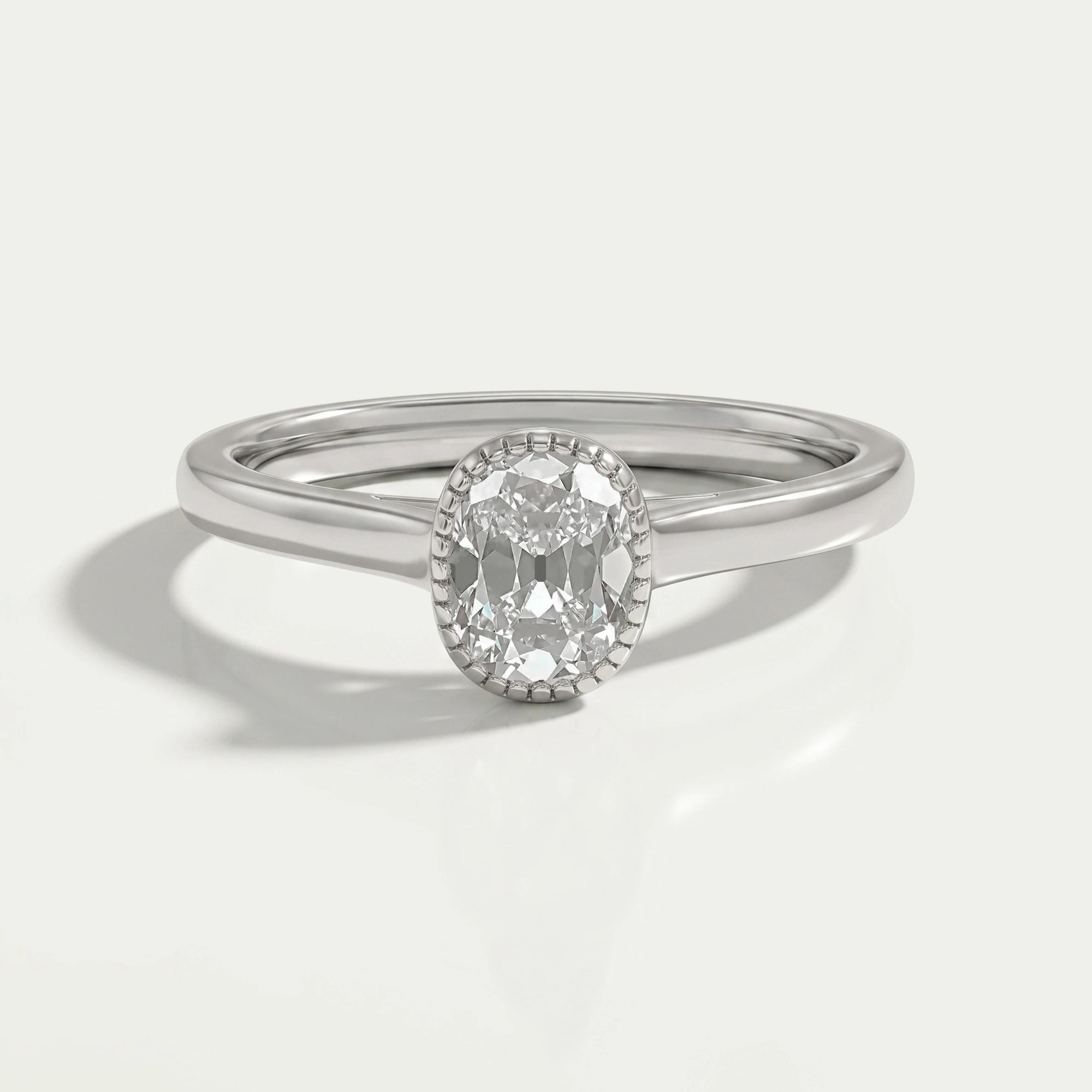 Old Mine Cushion Cut Milgrain Bezel Solitaire Ring