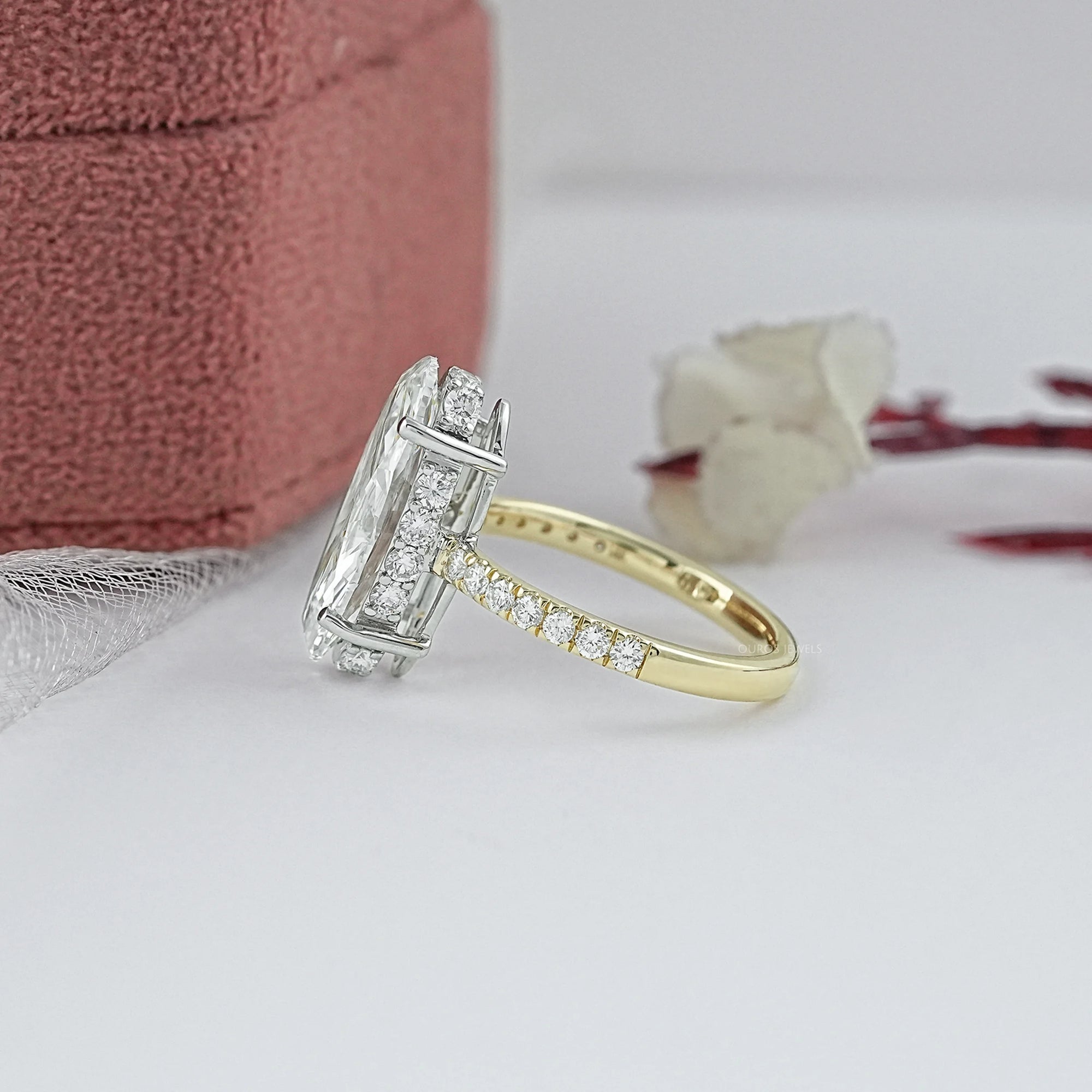 Moval Lab Diamond Hidden Halo Accent Ring Ring