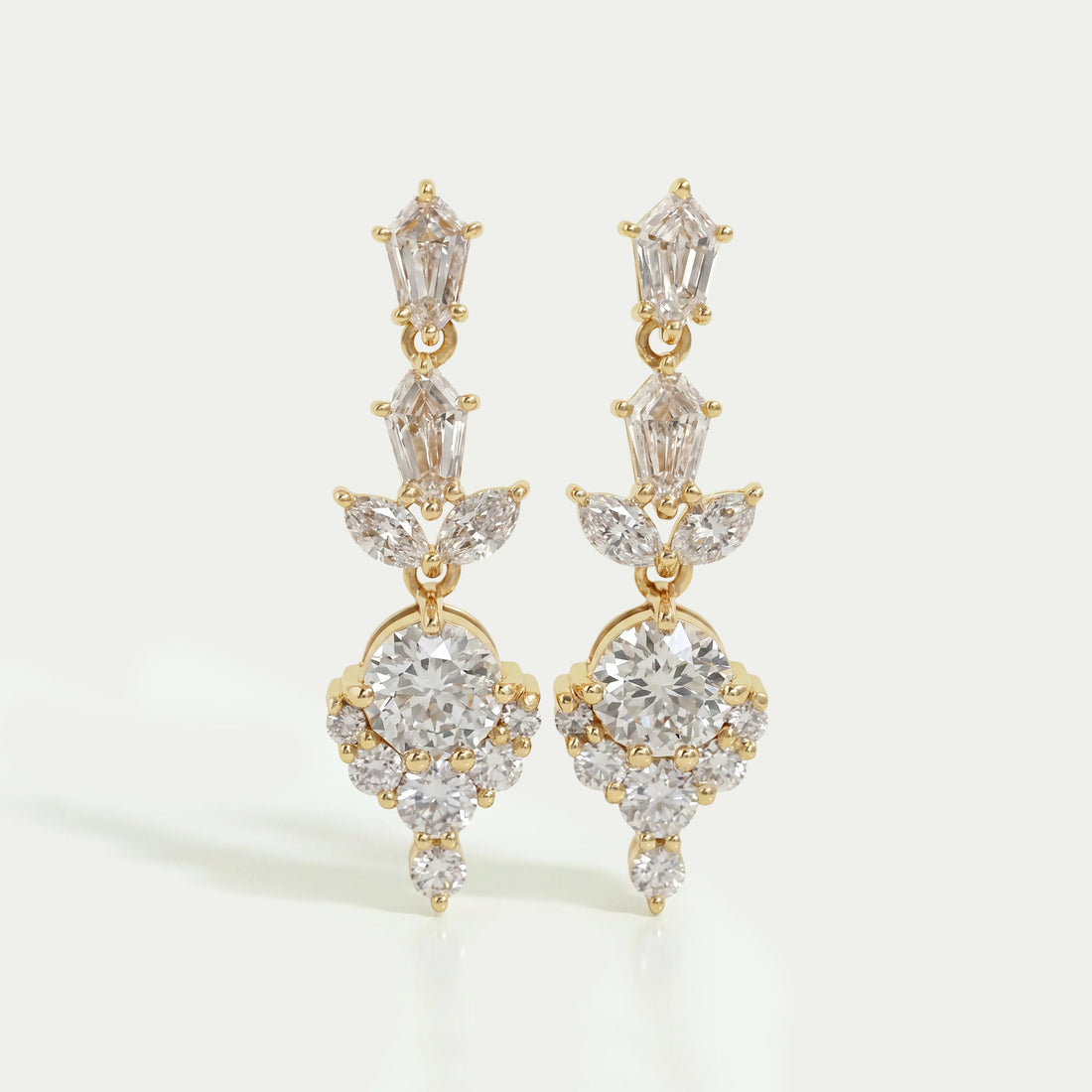 Multi Diamond Dangle Earring