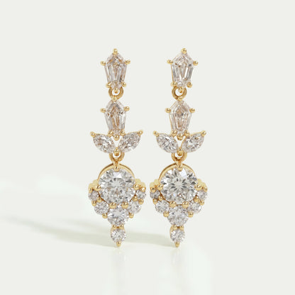 Multi Diamond Dangle Earring