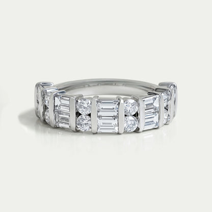 Bar Set Multi Diamond Wedding Band Rings