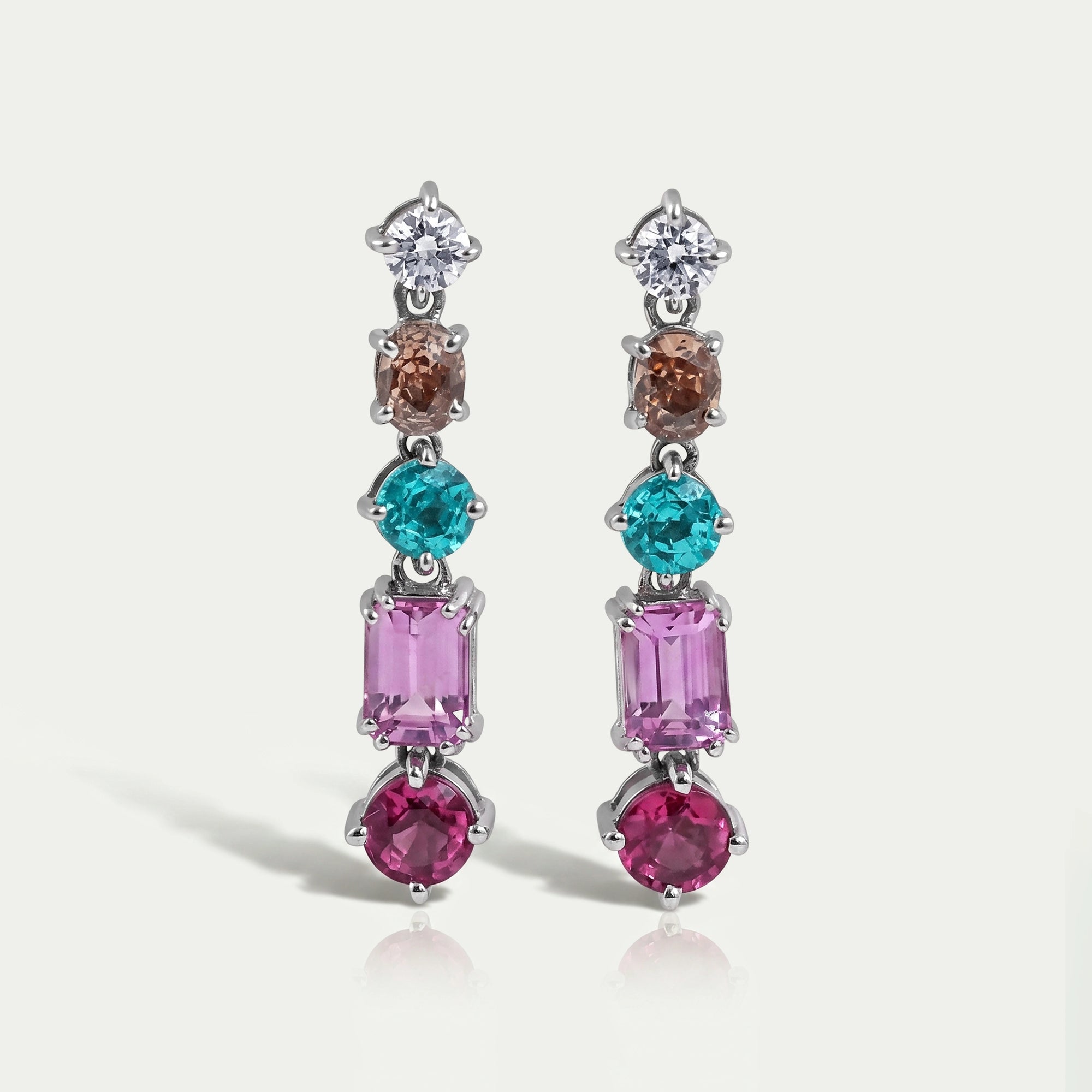Multi Shape And Gemstone Dangle Drop Earrings Earrings