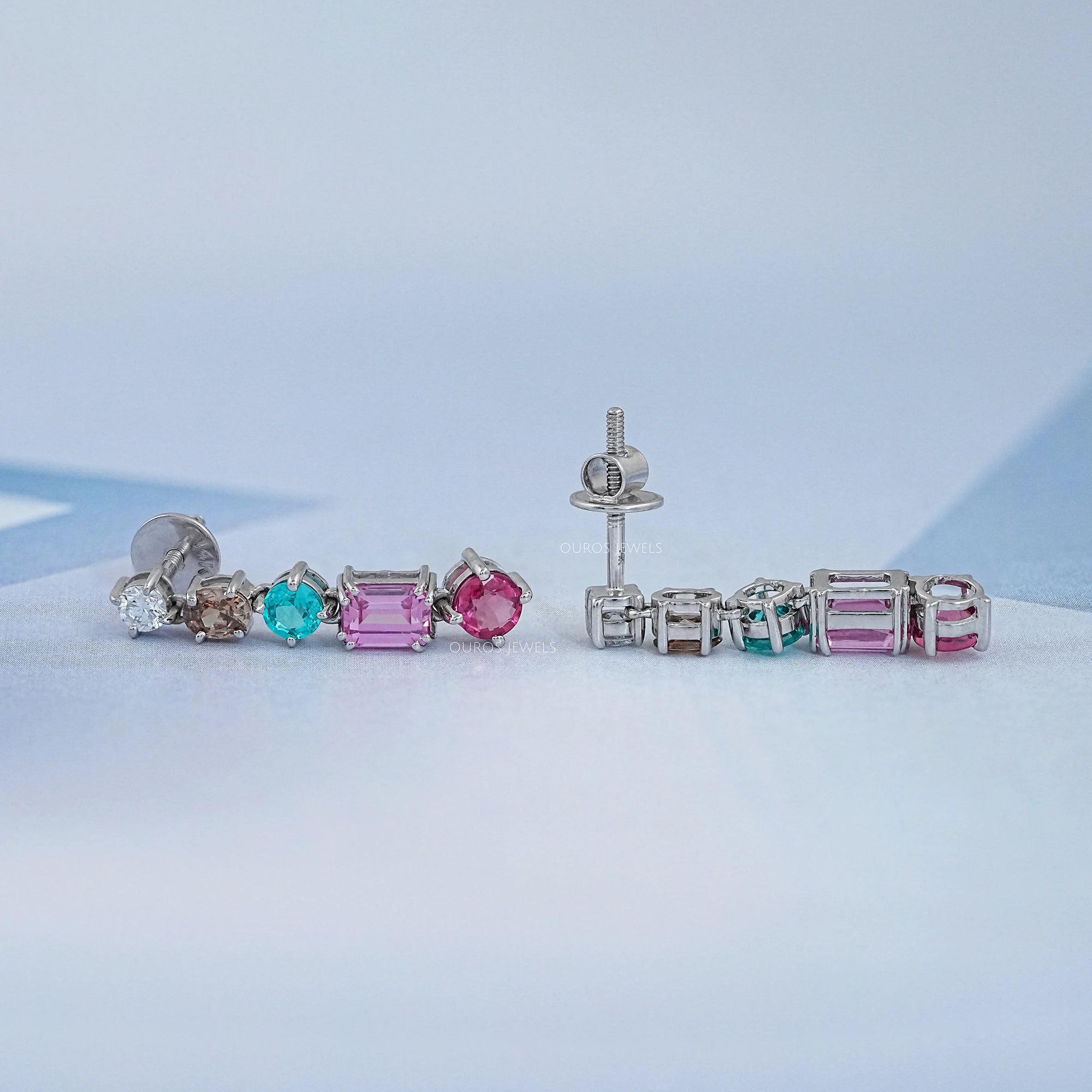 Multi Shape And Gemstone Dangle Drop Earrings Earrings