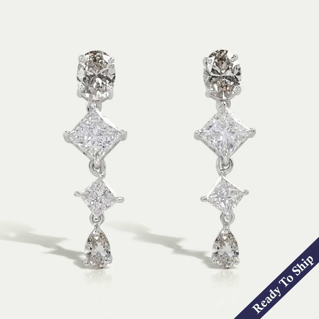 Olive Multi Shape Lab Diamond Drop Earrings Earrings