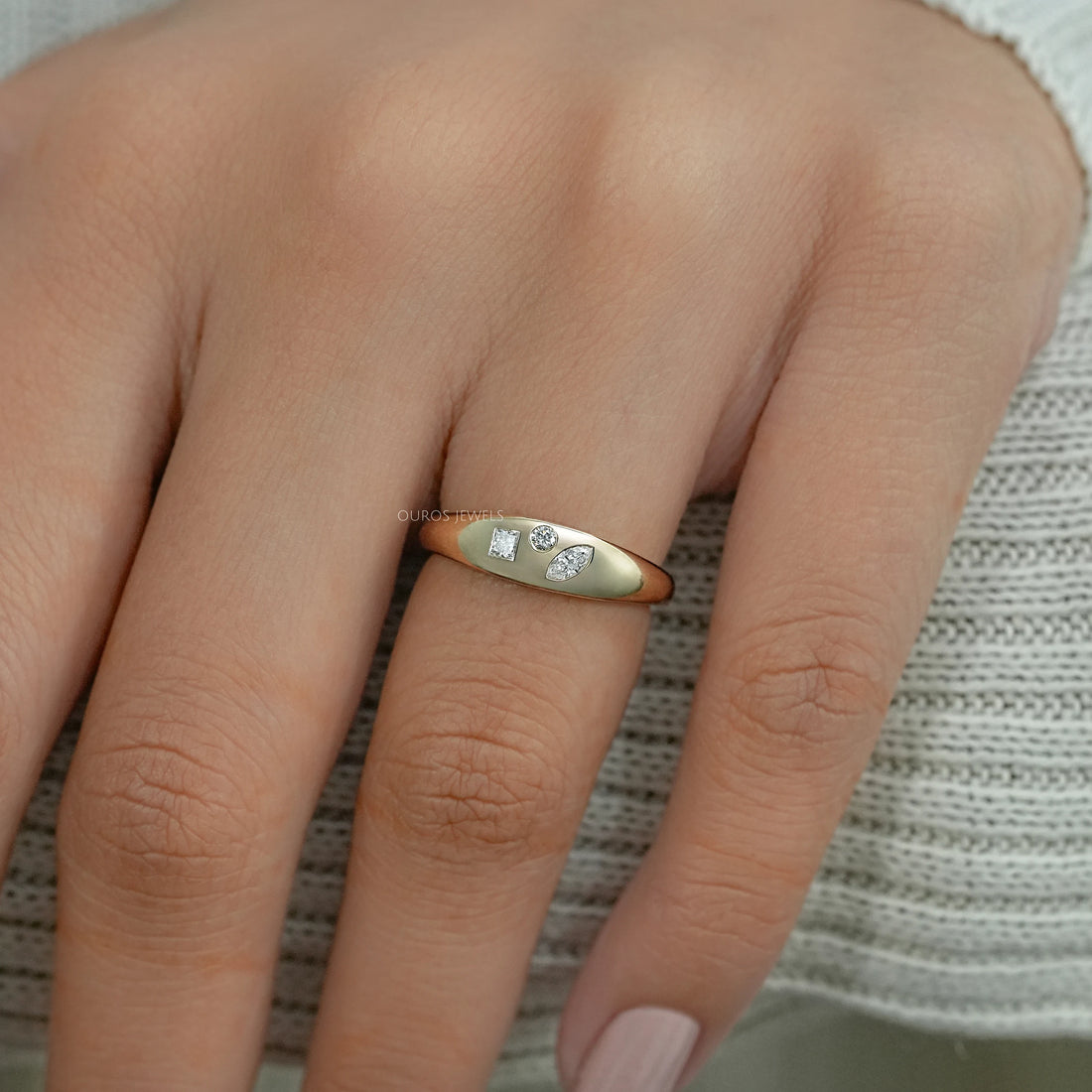 Multi Shape Diamond Flush Set Ring Rings