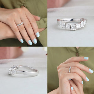 7 Stone Multi Shape Diamond Wedding Ring