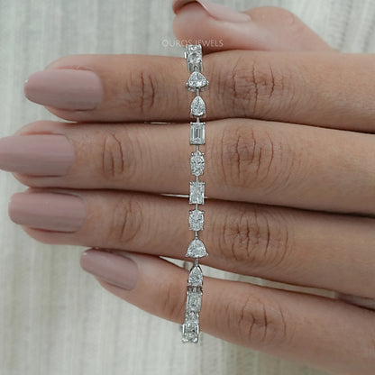 Multi Shape Lab Diamond Linked Bracelet Bracelet