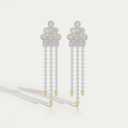 Multi Shape Lab Grown Diamond Chandelier Earrings