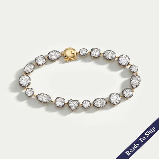 Multi Shape Old Cut Lab Diamond Tennis Bracelet Bracelet