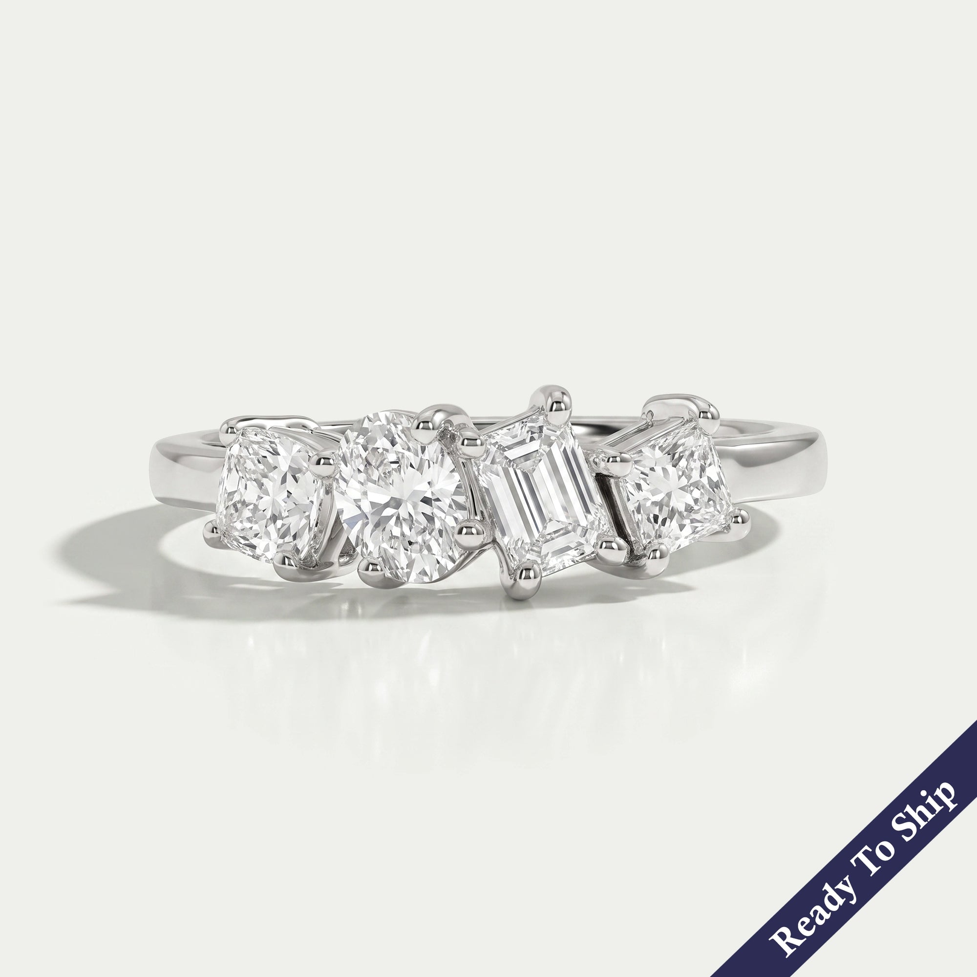 Multi Shape Diamond Dainty Ring