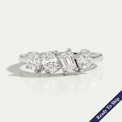 Multi Shape Diamond Dainty Ring