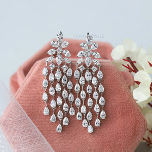 Multi Shaped Tassel Chandelier Earring