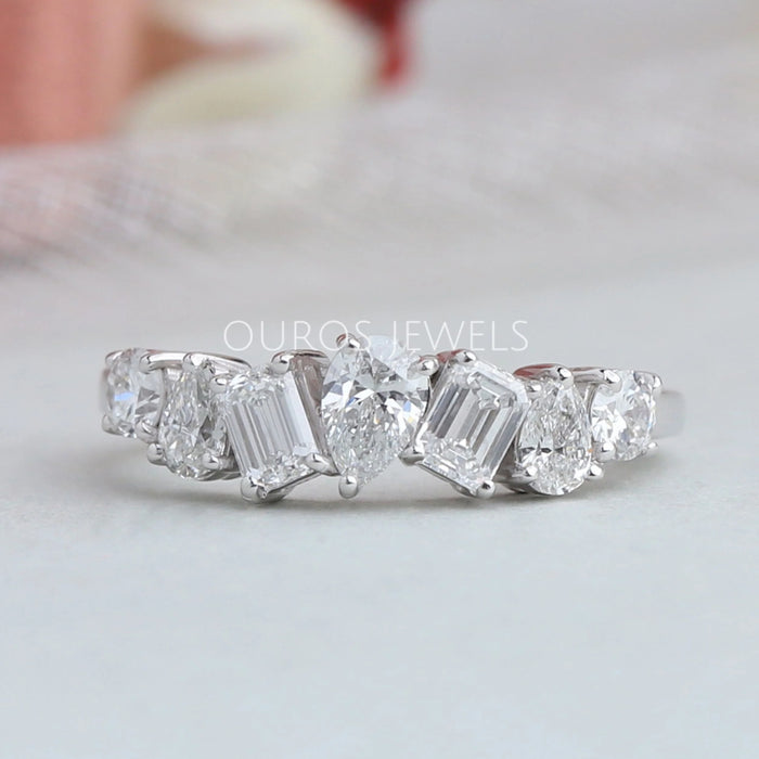 Multi Shape Diamond Eternity Band In Pear & Heart Cut