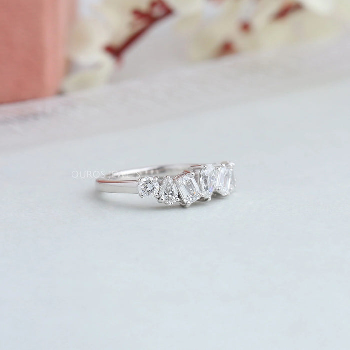 Multi Shape Diamond Eternity Band In Pear & Heart Cut