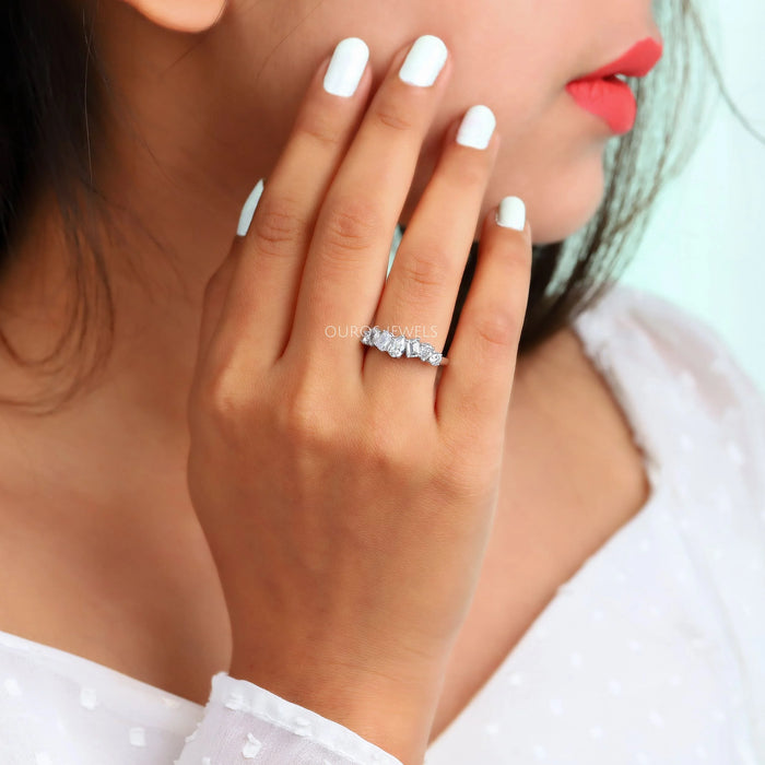 Multi Shape Diamond Eternity Band In Pear & Heart Cut