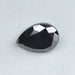 front view of 4.45ct black pear shaped lab grown diamond loose