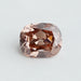 front view of pinkish brown old mine cushion cut lab grown diamond loose