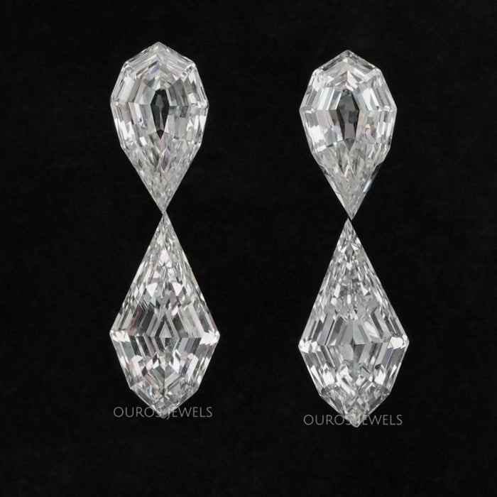 Pear And Kite Diamond Pair With 4.15 Step Cut