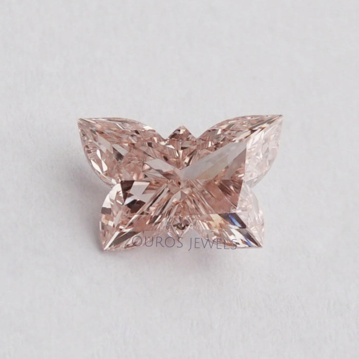 front view of 1.20ct pink butterfly cut lab grown diamond loose
