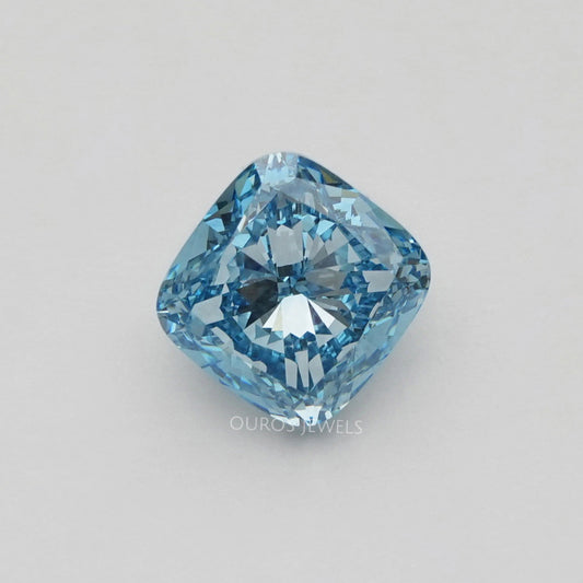 5.00 Carat Blue Cushion Cut Lab Diamond Loose