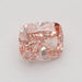 front view of 5.50 carat vivid pink cushion cut lab grown diamond loose