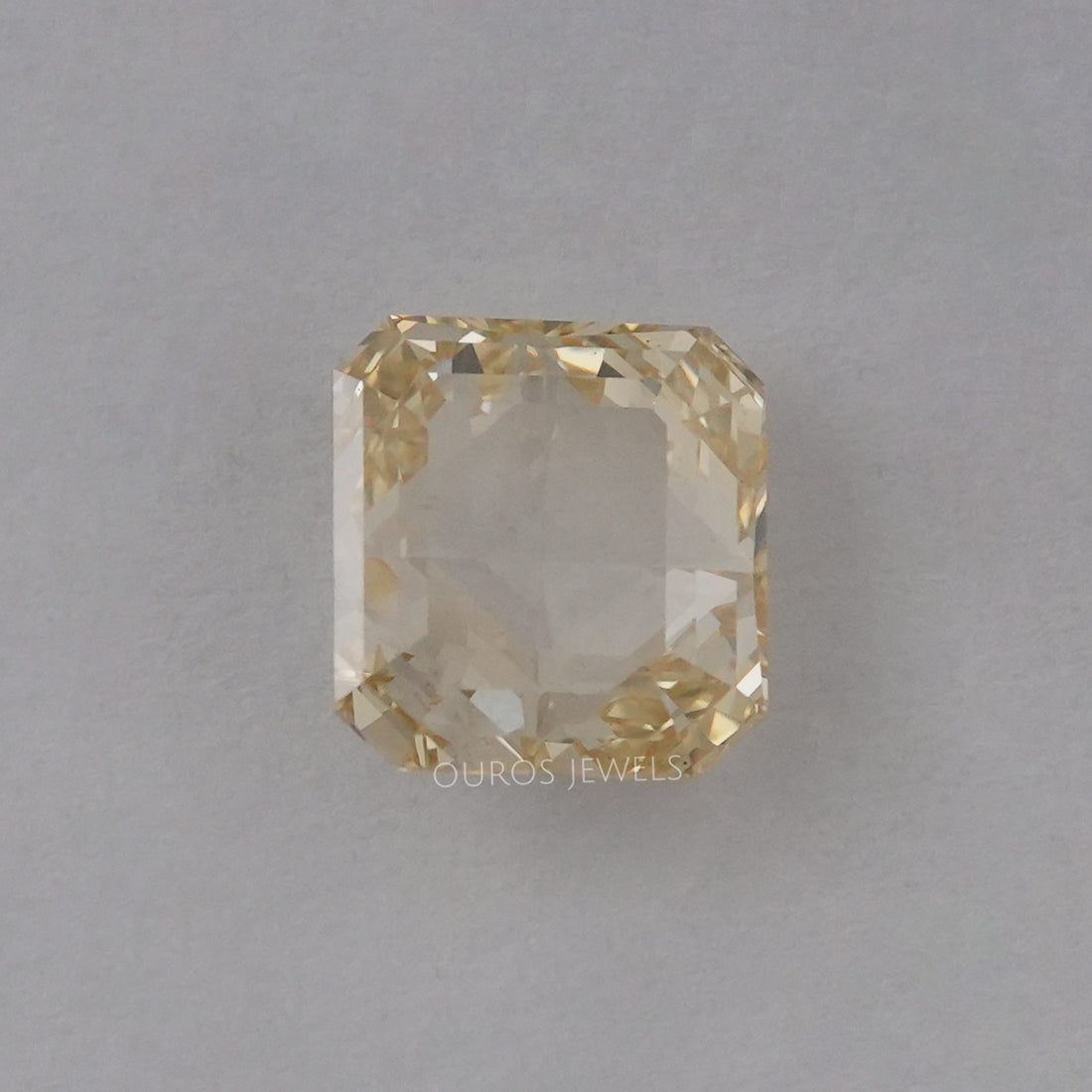 3.45 Carat Rose Cut Yellow Square Radiant Cut Diamond Loose