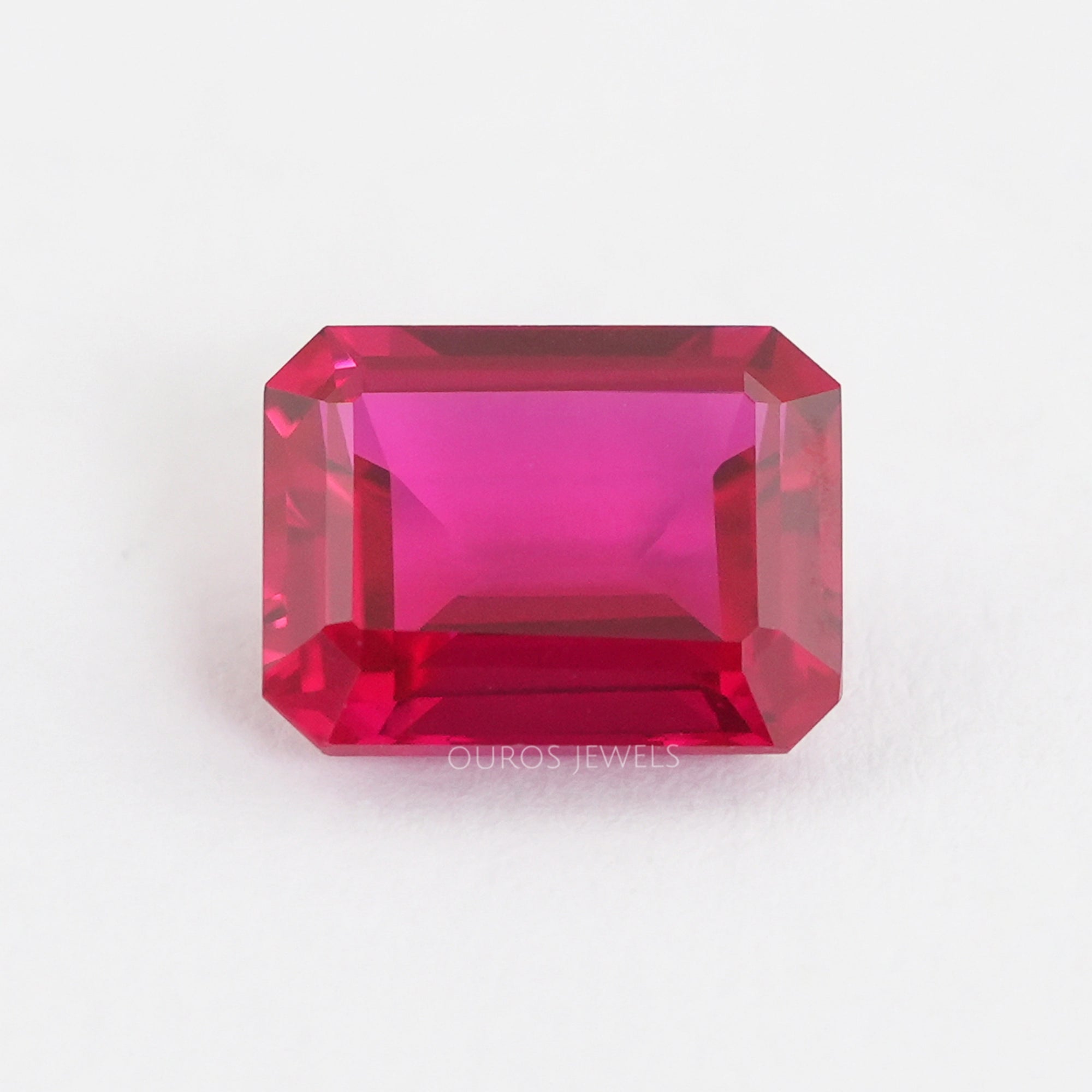 9.27 Carat Emerald Shape Light Red Ruby Gemstone
