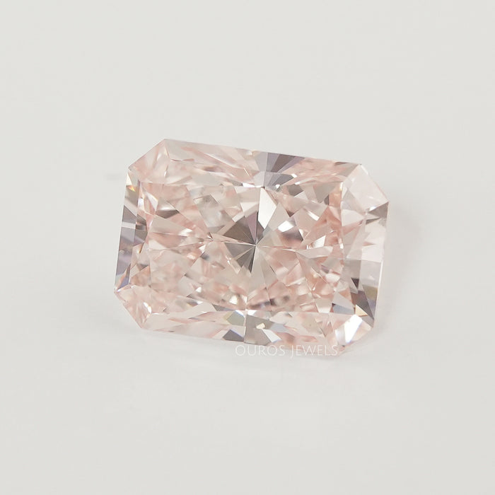 front view 8.04 carat certified pink radiant cut lab grown diamond loose