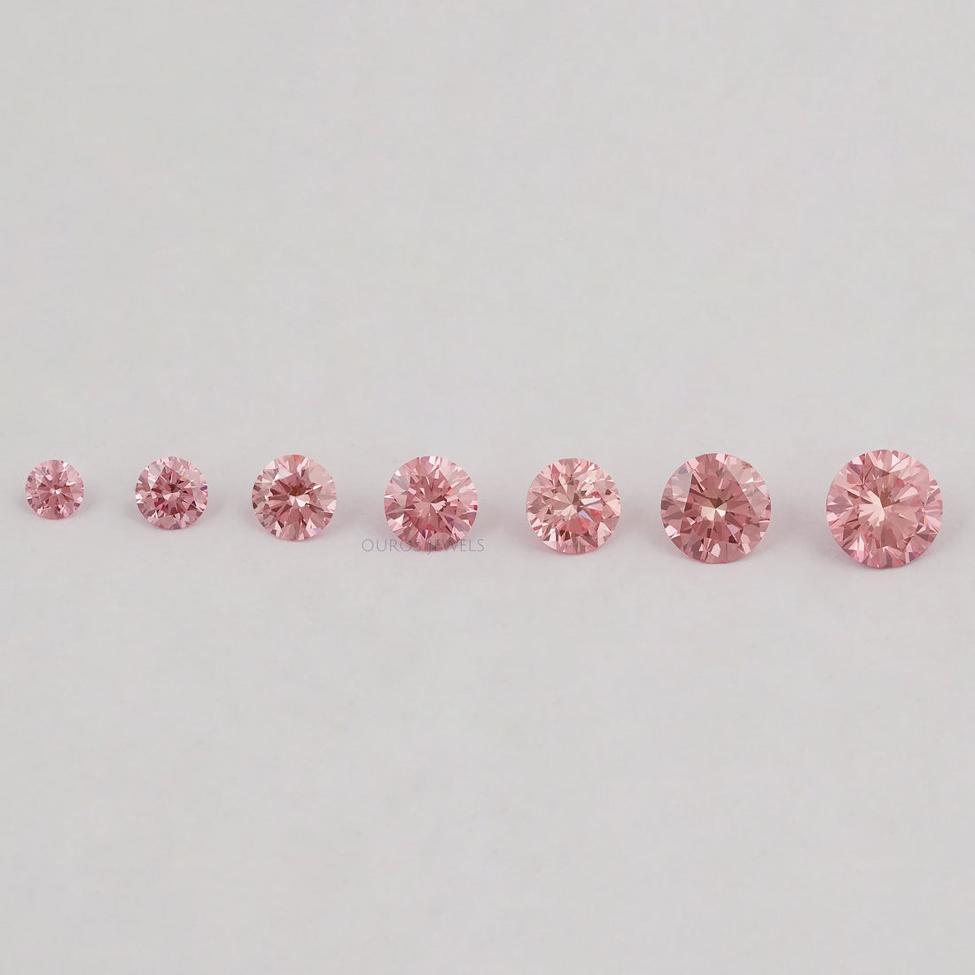 Fancy Pink Round Cut Lab Diamond Loose