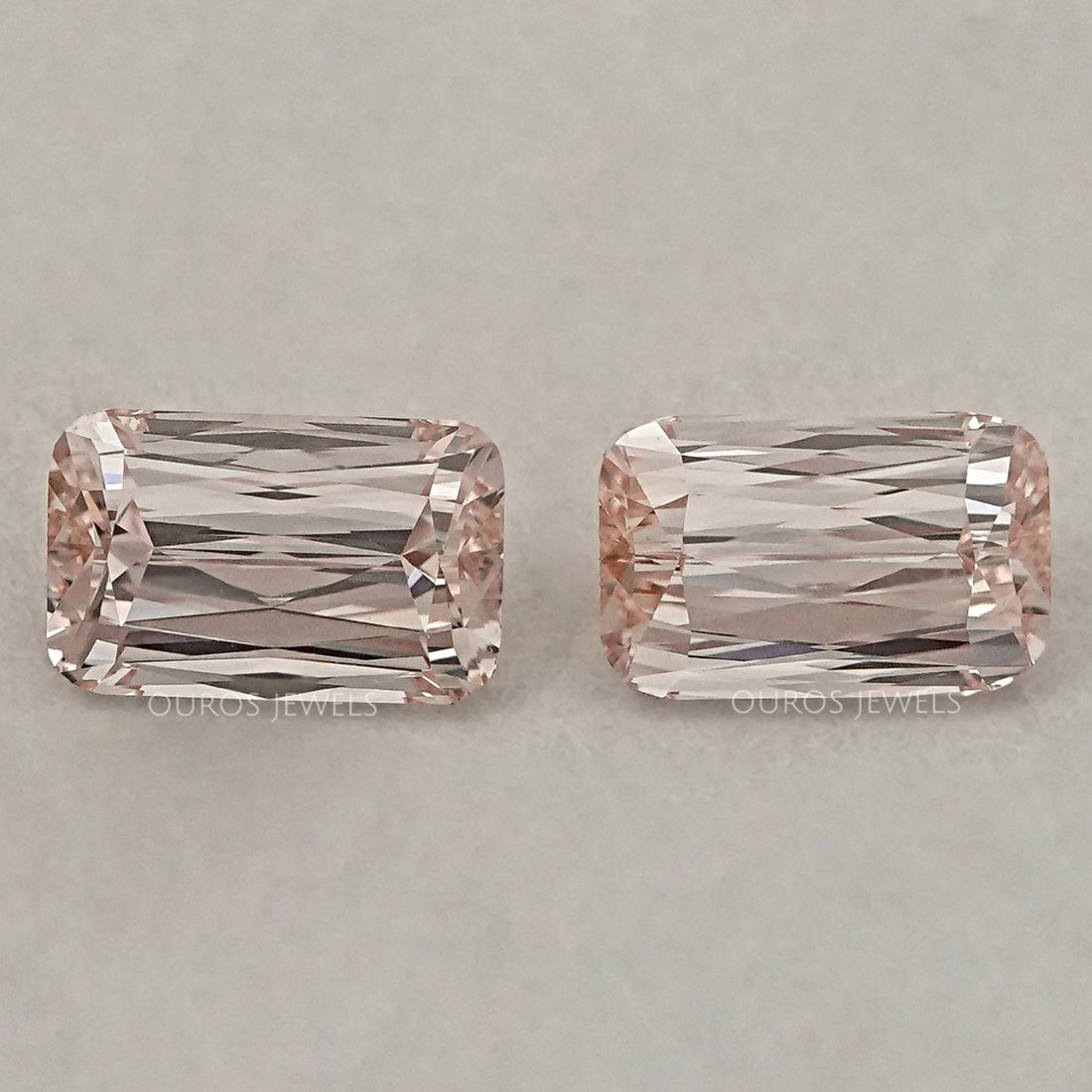 Light Pink Criss Cut Diamond Matching Pair