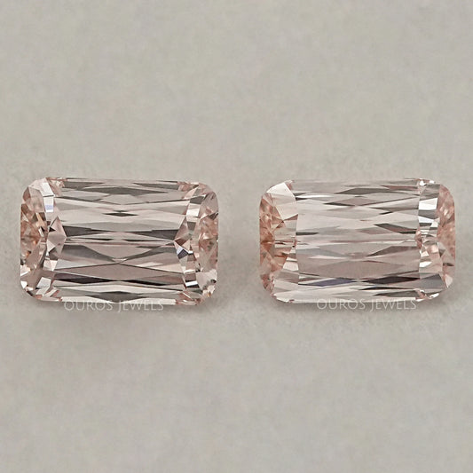 Light Pink Criss Cut Diamond Matching Pair