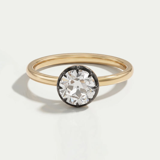 Solitaire Old European Round Diamond Ring Ring