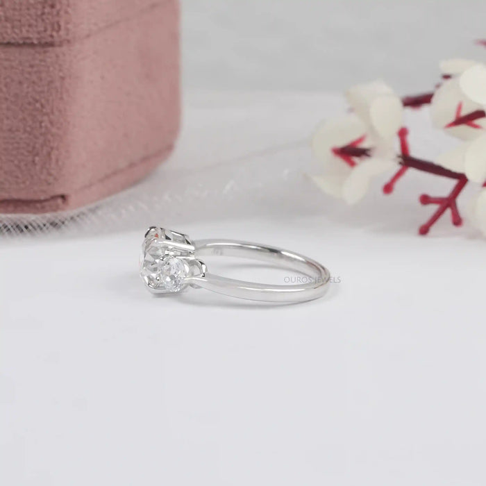 3 Stone Old European Round Diamond Engagement Ring