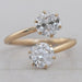 front view of old european round-cut lab diamond toi et moi engagement ring