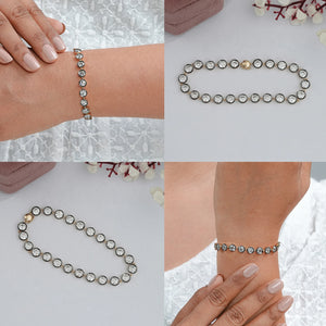 Round Cut Bezel Set Diamond Bracelet In Old European Shape