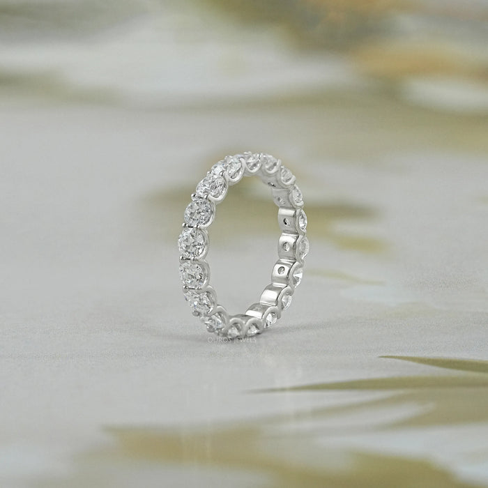 Old European Round Cut Lab Eternity Diamond Wedding Band