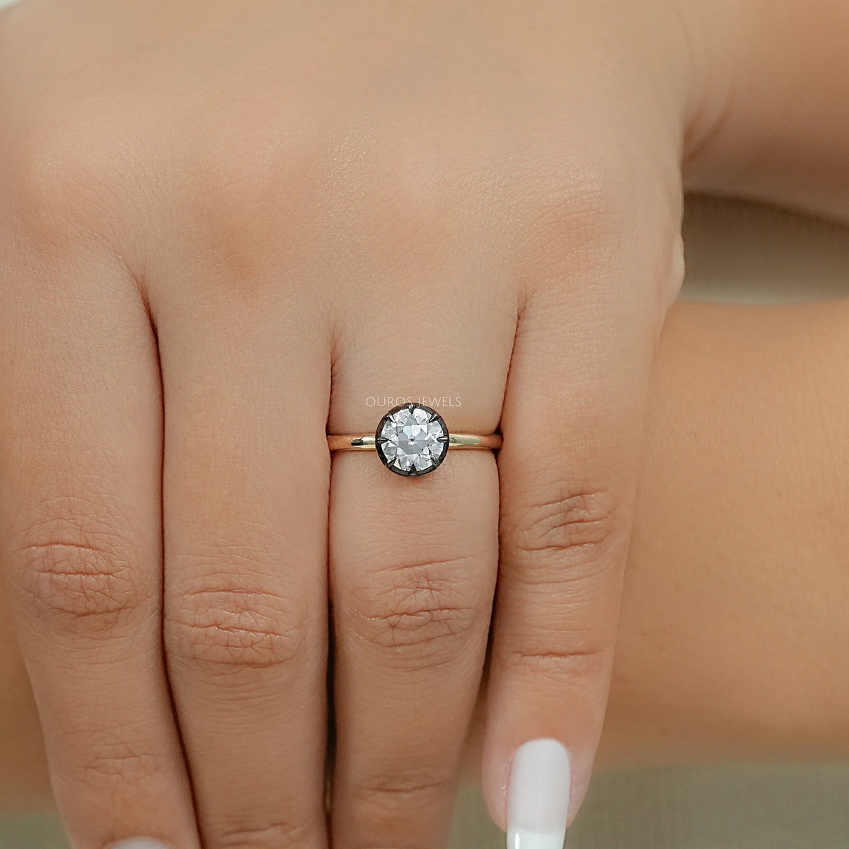 OEC Round Lab Diamond Solitaire Engagement Ring Ring