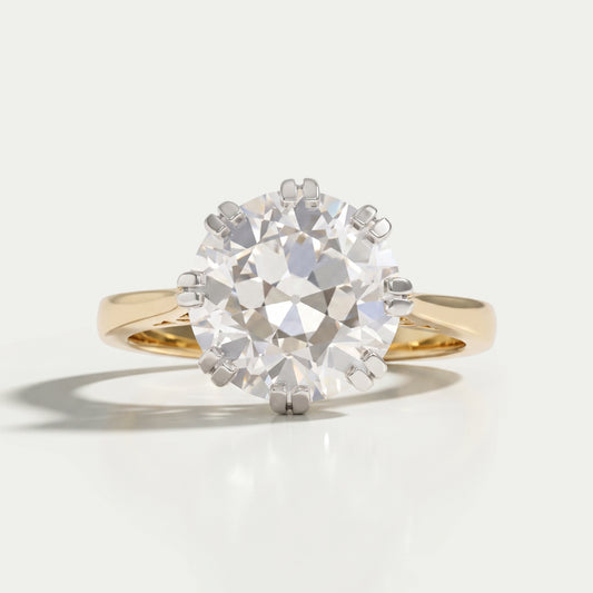 Old European Round Cut Solitaire Engagement Ring Rings