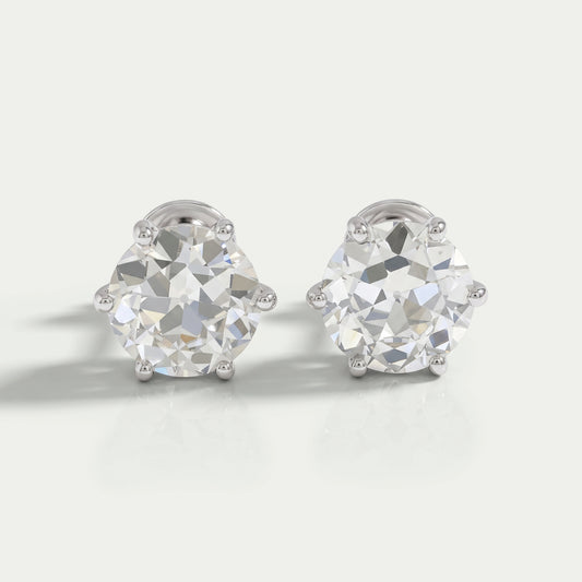 Old European Round Diamond Stud Earrings Earring