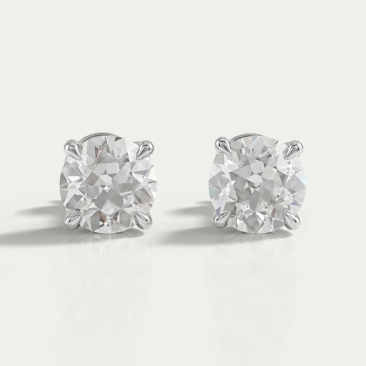 Old European (OEC) Round Cut Lab Diamond Stud Earring