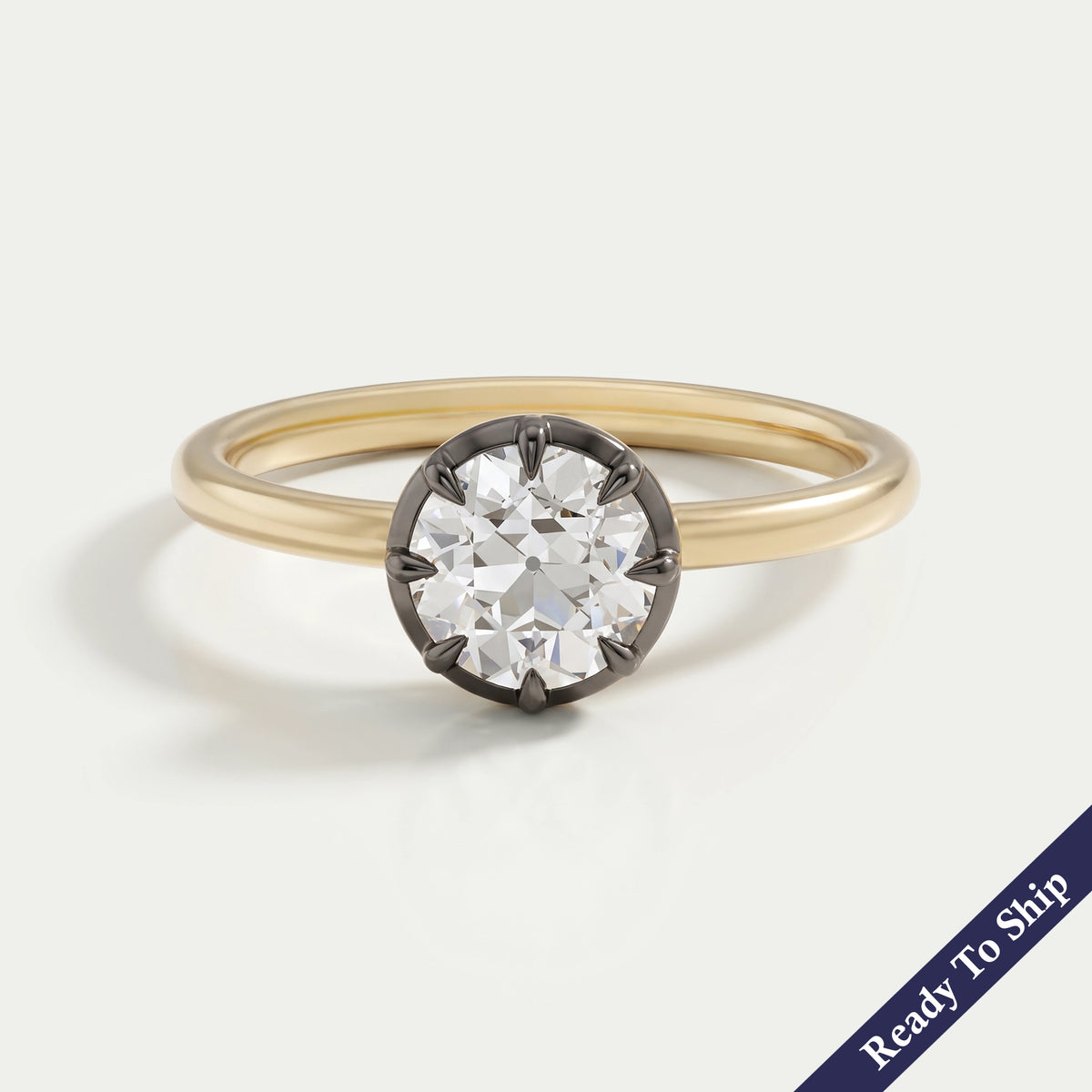 OEC Round Lab Diamond Solitaire Engagement Ring Ring