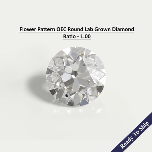 Flower Pattern Old European Round Cut Loose Diamond Loose